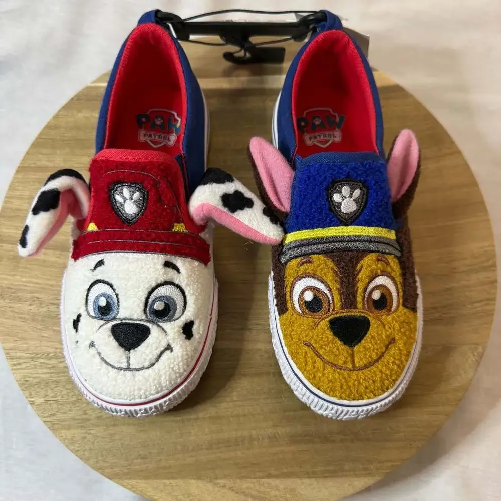 Nickelodeon Paw Patrol Marshall & Chase 3D Plush Character Slip-On Toddler Shoes
